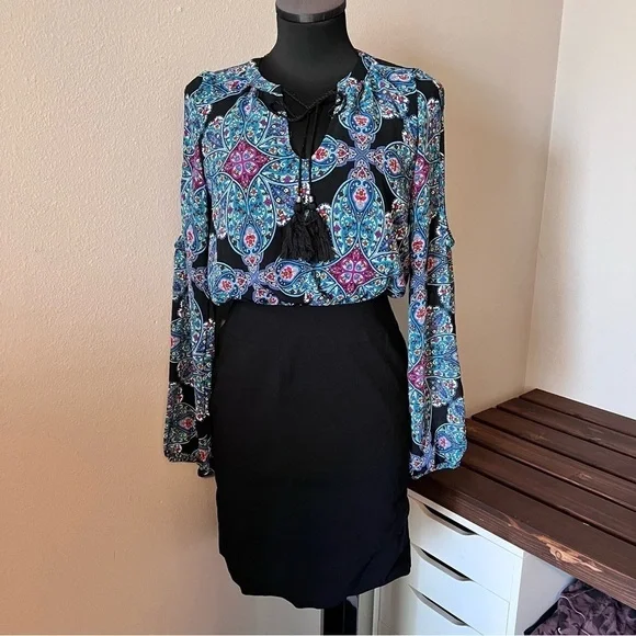 ✨ Nicole by Nicole Miller Cold Shoulder Dress Bold Paisley size 6 - Picture 1 of 7